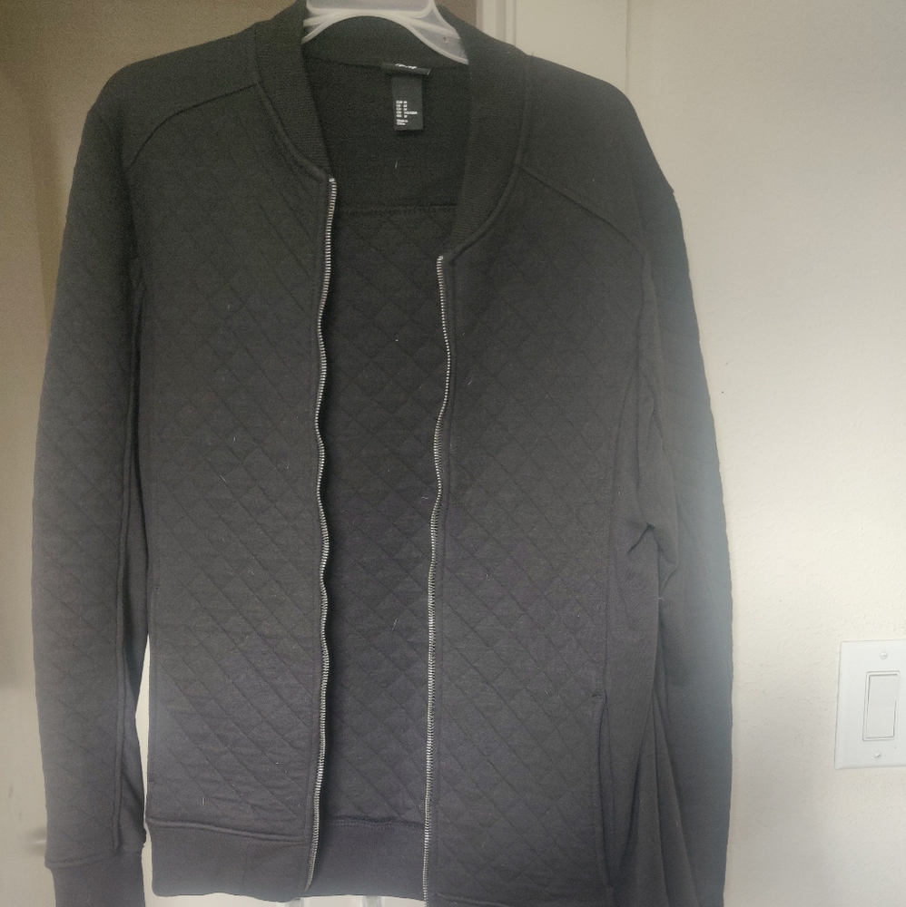H & M Black Jersey Bomber Jacket